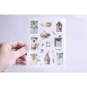 Marjolein Bastin, Birds with Birdhouses, Sticker Sheet, Cute Illustrations, 556